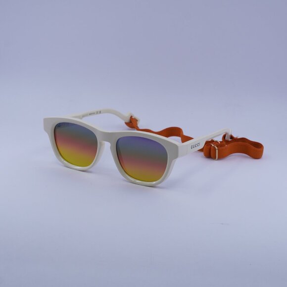 Gucci GG1238S 003 Sunglasses Ivory Square Frame, Brown Lenses - Picture 1 of 11
